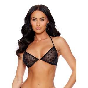 74237-TRI-BRA W/RINGS - BLACK/SILVER